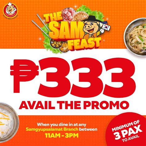 Samgyupsalamat ₱333 Feast Promo .